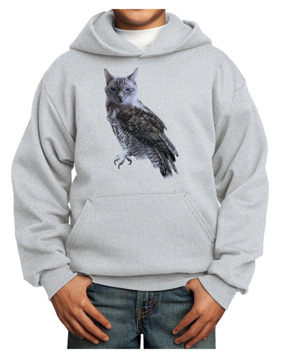 Lucky Cat Owl Youth Hoodie Pullover Sweatshirt-Youth Hoodie-TooLoud-Ash-XS-Davson Sales