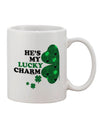 Lucky Charm - Left Printed 11 oz Coffee Mug - Expertly Crafted Drinkware TooLoud-11 OZ Coffee Mug-TooLoud-White-Davson Sales