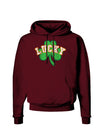 Lucky Shamrock Design Distressed Dark Hoodie Sweatshirt by TooLoud-Hoodie-TooLoud-Maroon-Small-Davson Sales