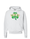 Lucky Shamrock Design Distressed Hoodie Sweatshirt by TooLoud-Hoodie-TooLoud-White-Small-Davson Sales