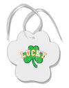 Lucky Shamrock Design Distressed Paw Print Shaped Ornament by TooLoud-Ornament-TooLoud-White-Davson Sales