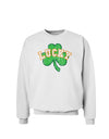 Lucky Shamrock Design Distressed Sweatshirt by TooLoud-Sweatshirts-TooLoud-White-Small-Davson Sales