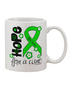 Lyme Disease Awareness - Lime Green Ribbon and Floral Design 11 oz Coffee Mug - TooLoud