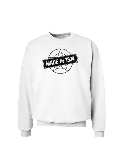 Made In Birth Year 1934 Sweatshirt-Sweatshirts-TooLoud-White-Small-Davson Sales