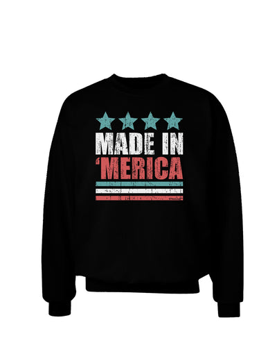 Made in Merica - Stars and Stripes Color Design Adult Dark Sweatshirt-Sweatshirts-TooLoud-Black-Small-Davson Sales