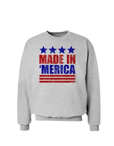 Made in Merica - Stars and Stripes Color Design Sweatshirt-Sweatshirts-TooLoud-AshGray-Small-Davson Sales