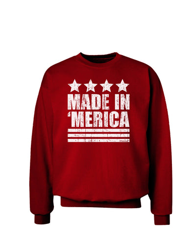 Made in Merica - Stars and Stripes Design Adult Dark Sweatshirt-Sweatshirts-TooLoud-Deep-Red-Small-Davson Sales