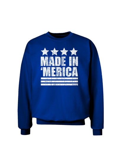 Made in Merica - Stars and Stripes Design Adult Dark Sweatshirt-Sweatshirts-TooLoud-Deep-Royal-Blue-Small-Davson Sales