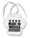 Made in Merica - Stars and Stripes Design Paw Print Shaped Ornament-Ornament-TooLoud-White-Davson Sales