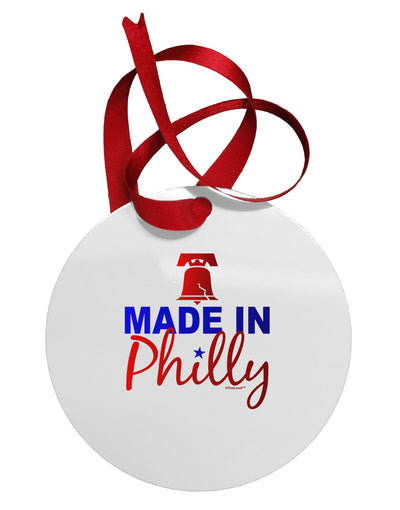 Made In Philly Circular Metal Ornament-Ornament-TooLoud-White-Davson Sales