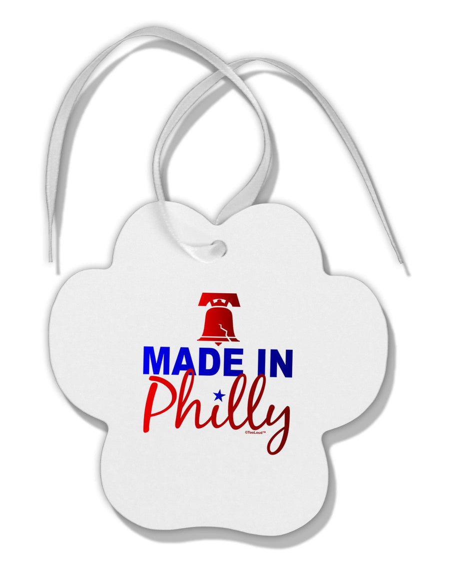 Made In Philly Paw Print Shaped Ornament-Ornament-TooLoud-White-Davson Sales