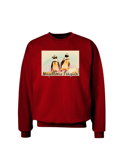 Magellanic Penguin Text Adult Dark Sweatshirt-Sweatshirts-TooLoud-Deep-Red-Small-Davson Sales