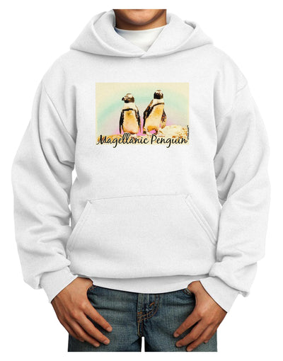 Magellanic Penguin Text Youth Hoodie Pullover Sweatshirt-Youth Hoodie-TooLoud-White-XS-Davson Sales