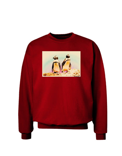 Magellanic Penguin Watercolor Adult Dark Sweatshirt-Sweatshirts-TooLoud-Deep-Red-Small-Davson Sales