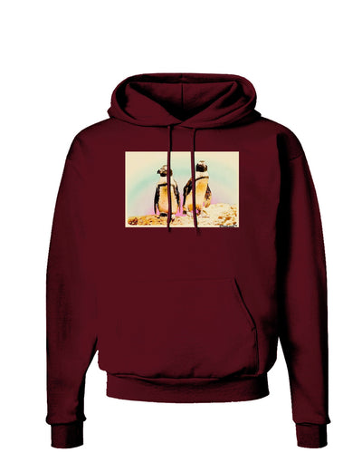 Magellanic Penguin Watercolor Dark Hoodie Sweatshirt-Hoodie-TooLoud-Maroon-Small-Davson Sales