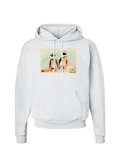 Magellanic Penguin Watercolor Hoodie Sweatshirt-Hoodie-TooLoud-White-Small-Davson Sales