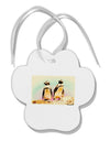 Magellanic Penguin Watercolor Paw Print Shaped Ornament-Ornament-TooLoud-White-Davson Sales