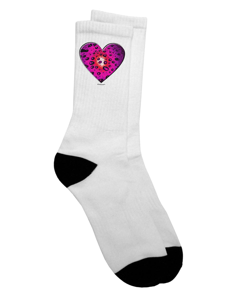 Magenta Adult Crew Socks with Water Droplet Heart Design - by TooLoud-Socks-TooLoud-White-Ladies-4-6-Davson Sales