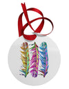 Magic Feathers Circular Metal Ornament-Ornament-TooLoud-White-Davson Sales