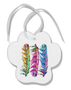 Magic Feathers Paw Print Shaped Ornament-Ornament-TooLoud-White-Davson Sales