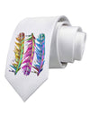 Magic Feathers Printed White Necktie