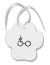 Magic Glasses Paw Print Shaped Ornament by TooLoud-Ornament-TooLoud-White-Davson Sales