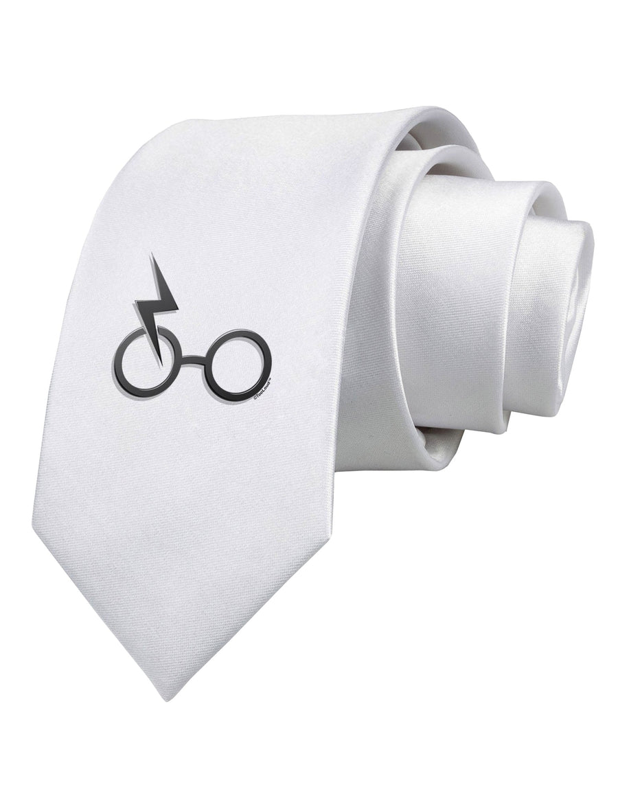 Magic Glasses Printed White Necktie by TooLoud