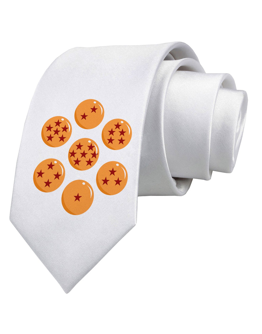 Magic Star Orbs Printed White Necktie by TooLoud