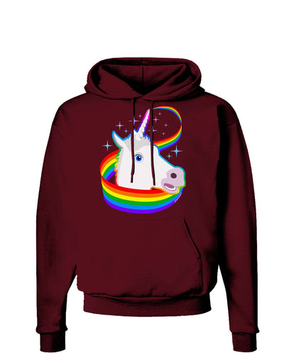 Magical Horn Rainbow Unicorn Dark Hoodie Sweatshirt-Hoodie-TooLoud-Maroon-Small-Davson Sales