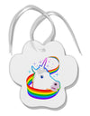 Magical Horn Rainbow Unicorn Paw Print Shaped Ornament-Ornament-TooLoud-White-Davson Sales