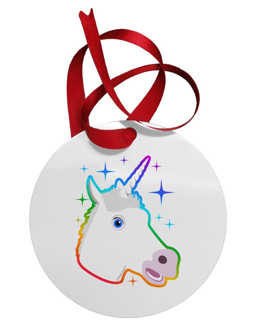 Magical Rainbow Sparkle Unicorn Circular Metal Ornament-Ornament-TooLoud-White-Davson Sales