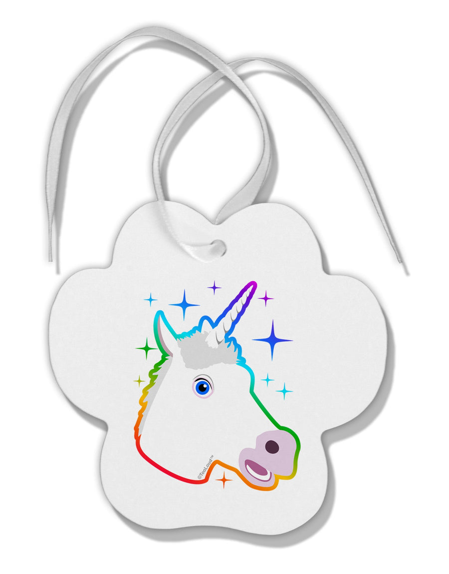 Magical Rainbow Sparkle Unicorn Paw Print Shaped Ornament-Ornament-TooLoud-White-Davson Sales