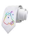 Magical Rainbow Sparkle Unicorn Printed White Necktie