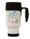 Magical Rainbow Sparkle Unicorn Stainless Steel 14oz Travel Mug-Travel Mugs-TooLoud-White-Davson Sales