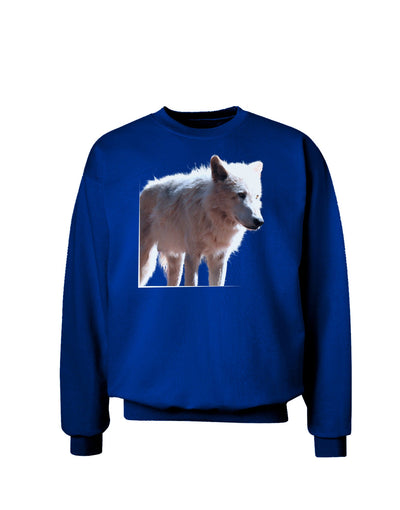 Magnificent Full White Wolf Adult Dark Sweatshirt-Sweatshirts-TooLoud-Deep-Royal-Blue-Small-Davson Sales