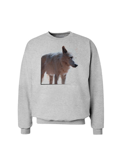 Magnificent Full White Wolf Sweatshirt-Sweatshirts-TooLoud-AshGray-Small-Davson Sales