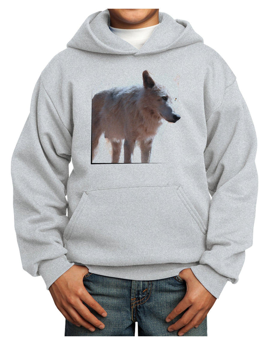 Magnificent Full White Wolf Youth Hoodie Pullover Sweatshirt-Youth Hoodie-TooLoud-White-XS-Davson Sales