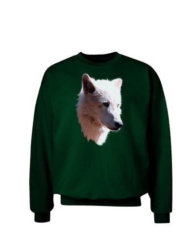 Magnificent White Wolf Head Adult Dark Sweatshirt-Sweatshirts-TooLoud-Deep-Forest-Green-Small-Davson Sales