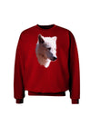 Magnificent White Wolf Head Adult Dark Sweatshirt-Sweatshirts-TooLoud-Deep-Red-Small-Davson Sales