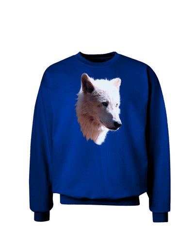 Magnificent White Wolf Head Adult Dark Sweatshirt-Sweatshirts-TooLoud-Deep-Royal-Blue-Small-Davson Sales