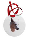 Magnificent White Wolf Head Circular Metal Ornament-Ornament-TooLoud-White-Davson Sales