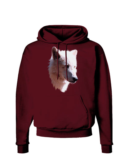 Magnificent White Wolf Head Dark Hoodie Sweatshirt-Hoodie-TooLoud-Maroon-Small-Davson Sales