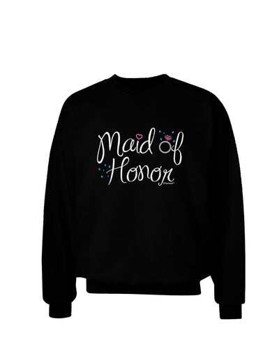 Maid of Honor - Diamond Ring Design - Color Adult Dark Sweatshirt-Sweatshirts-TooLoud-Black-Small-Davson Sales