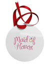Maid of Honor - Diamond Ring Design - Color Circular Metal Ornament-Ornament-TooLoud-White-Davson Sales