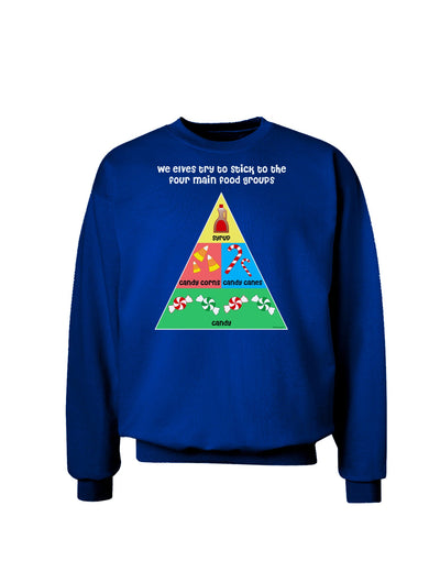 Main Food Groups of an Elf - Christmas Adult Dark Sweatshirt-Sweatshirts-TooLoud-Deep-Royal-Blue-Small-Davson Sales