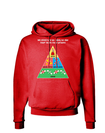 Main Food Groups of an Elf - Christmas Dark Hoodie Sweatshirt-Hoodie-TooLoud-Red-Small-Davson Sales