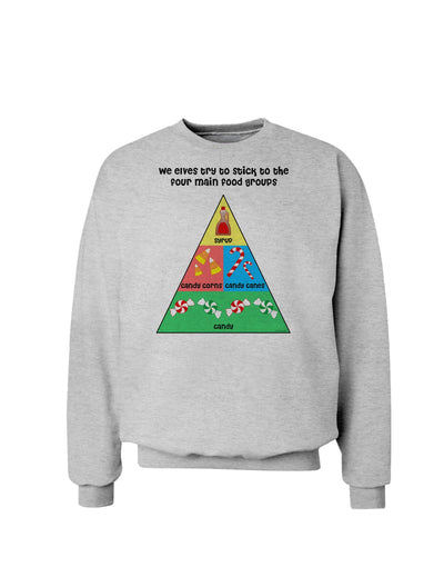 Main Food Groups of an Elf - Christmas Sweatshirt-Sweatshirts-TooLoud-AshGray-Small-Davson Sales