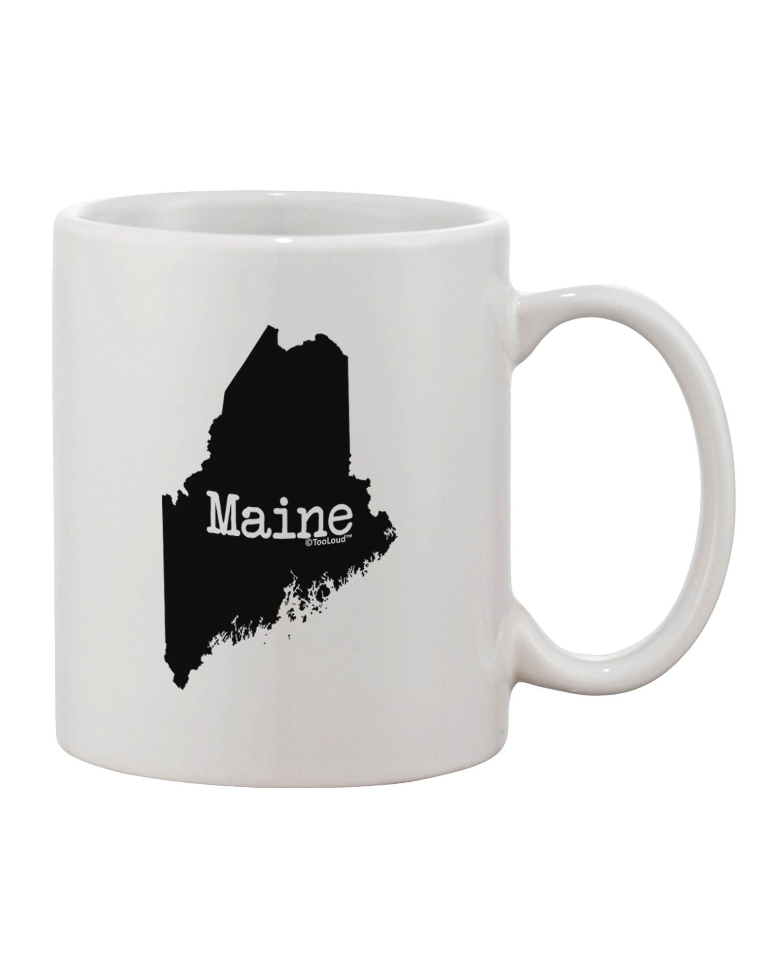 Maine State Silhouette Printed 11 oz Coffee Mug - Expertly Crafted Drinkware TooLoud-11 OZ Coffee Mug-TooLoud-White-Davson Sales