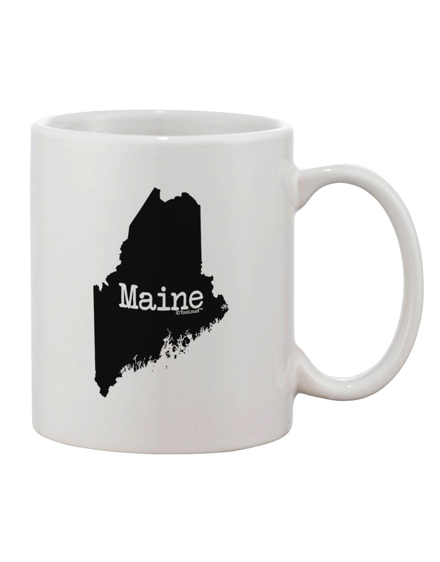 Maine State Silhouette Printed 11 oz Coffee Mug - Expertly Crafted Drinkware TooLoud-11 OZ Coffee Mug-TooLoud-White-Davson Sales