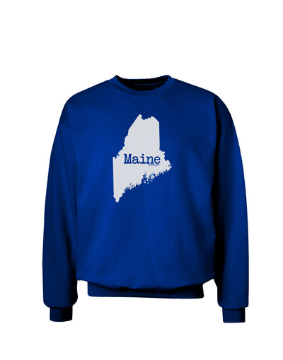Maine - United States Shape Adult Dark Sweatshirt by TooLoud-Sweatshirts-TooLoud-Deep-Royal-Blue-Small-Davson Sales